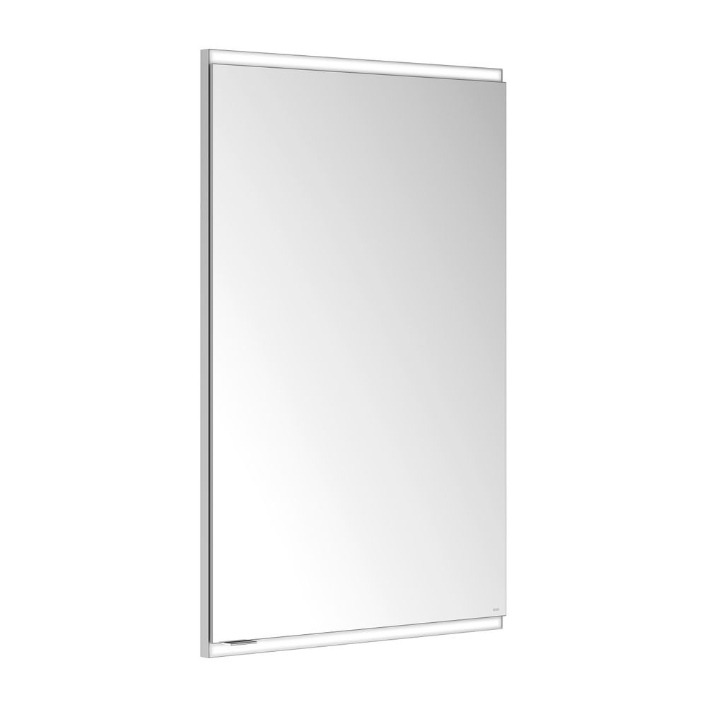 Miroir-penderie Keuco Royal Modular 2.0, 1 porte à droite, éclairé, pose encastrée, 1 prise, 600x900x120mm, argent brossé