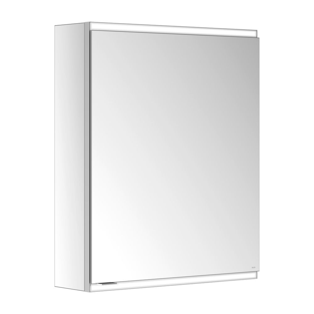 Miroir-penderie Keuco Royal Modular 2.0 1 porte à droite, éclairé, montage mural, 1 prise, 600x700x160 mm, argent anodisé