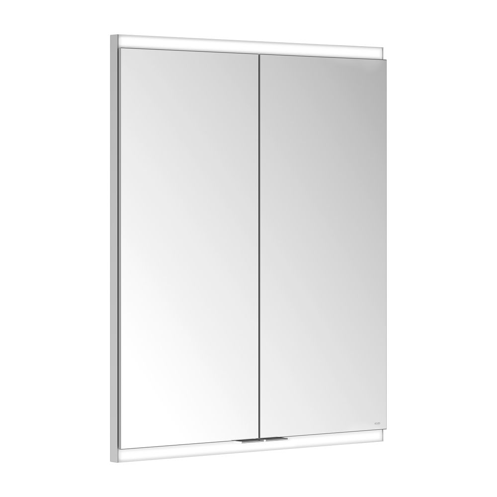 Keuco Royal Modular 2.0 Armoire miroir 2 portes, avec éclairage, encastrée, 600x700x120mm, argent anodisé