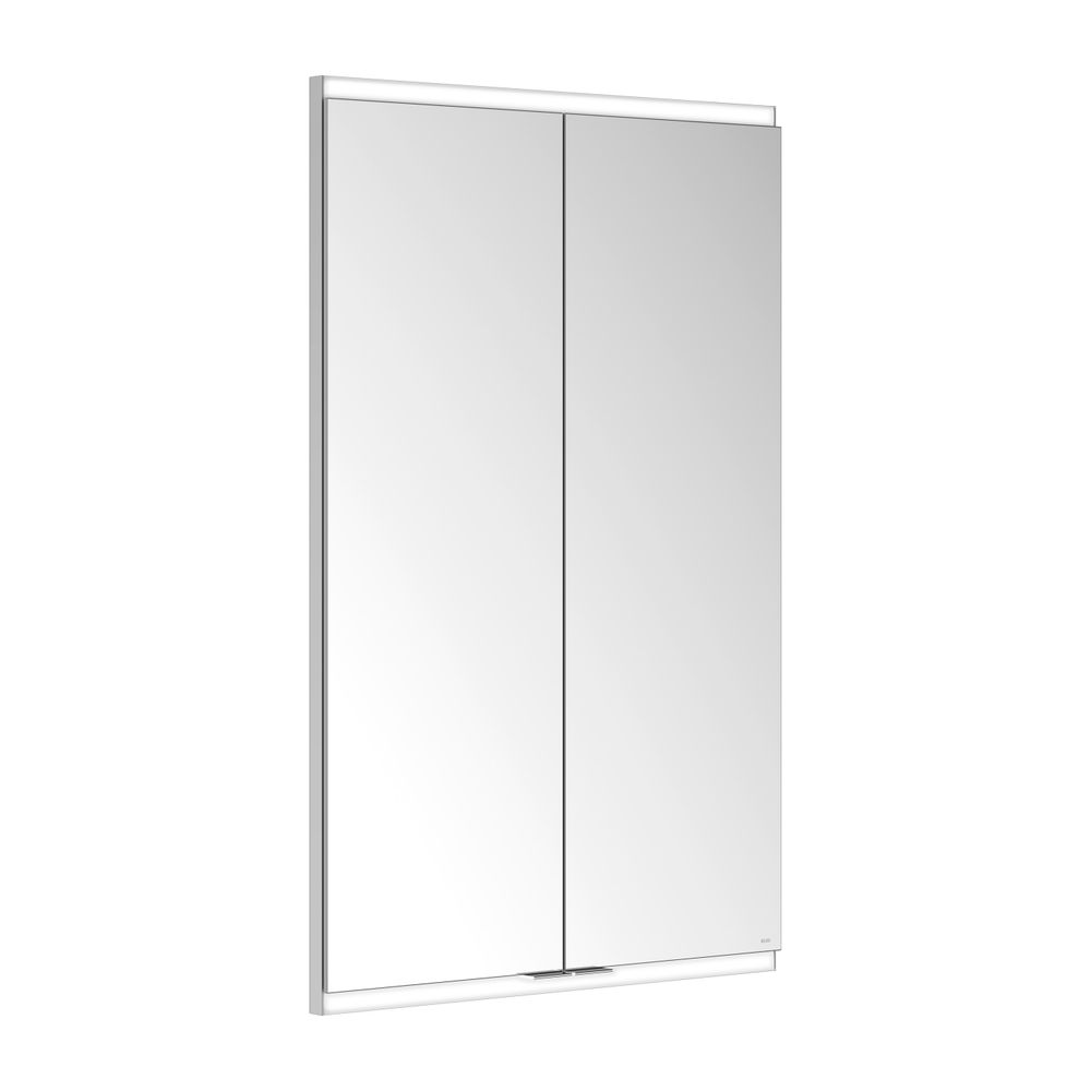 Meuble miroir Keuco Royal Modular 2.0 2 portes, éclairé, encastrable mural, 600x900x160 mm, argent anodisé