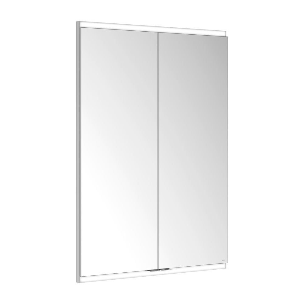 Meuble miroir Keuco Royal Modular 2.0 2 portes, éclairé, encastrable mural, 700x900x120 mm, argent anodisé