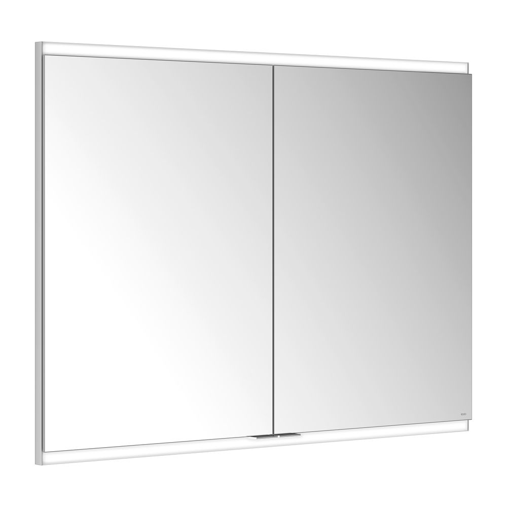 Miroir armoire Keuco Royal Modular 2.0 2 portes, éclairé, encastrable mural, 1000x700x160 mm, argent anodisé