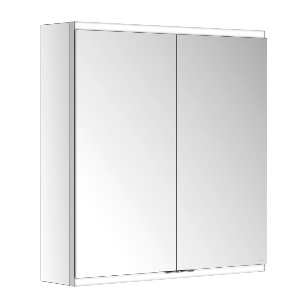 Keuco Royal Modular 2.0 Armoire miroir 2 portes, éclairée, à poser sur mur, 700x700x160 mm, argent anodisé