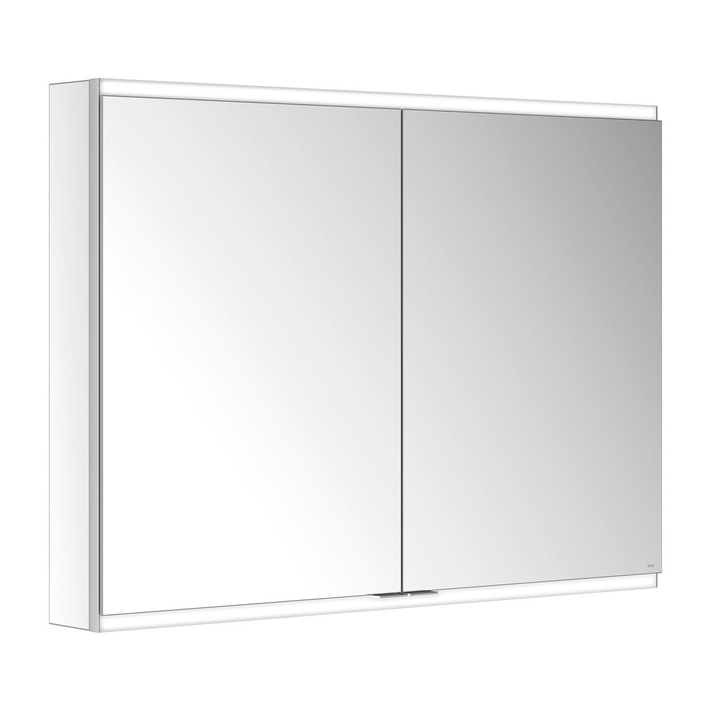 Keuco Royal Modular 2.0 Armoire miroir 2 portes, éclairée, pose murale, 1000x700x120mm, argent anodisé