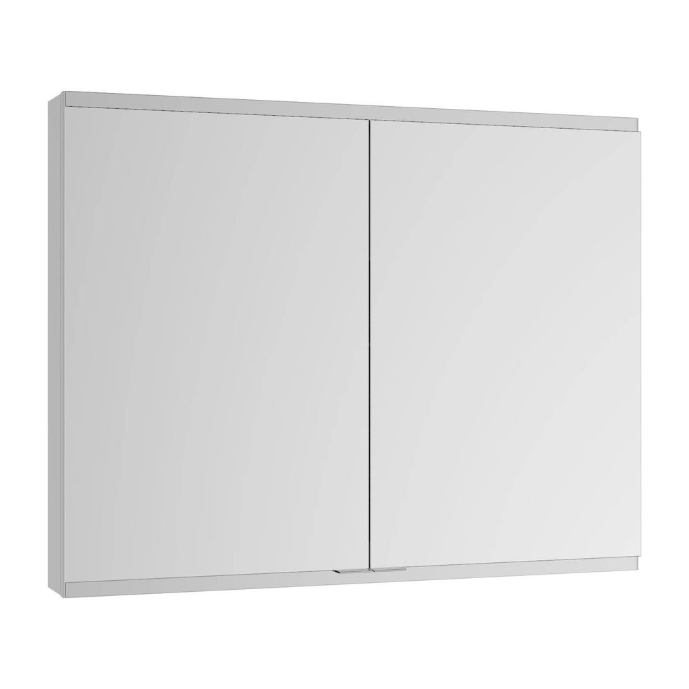 Armoire miroir Keuco Royal Modular 2.0, 2 portes, non éclairée, pose en saillie, 2 prises, 1000x700x120 mm, argent anodisé