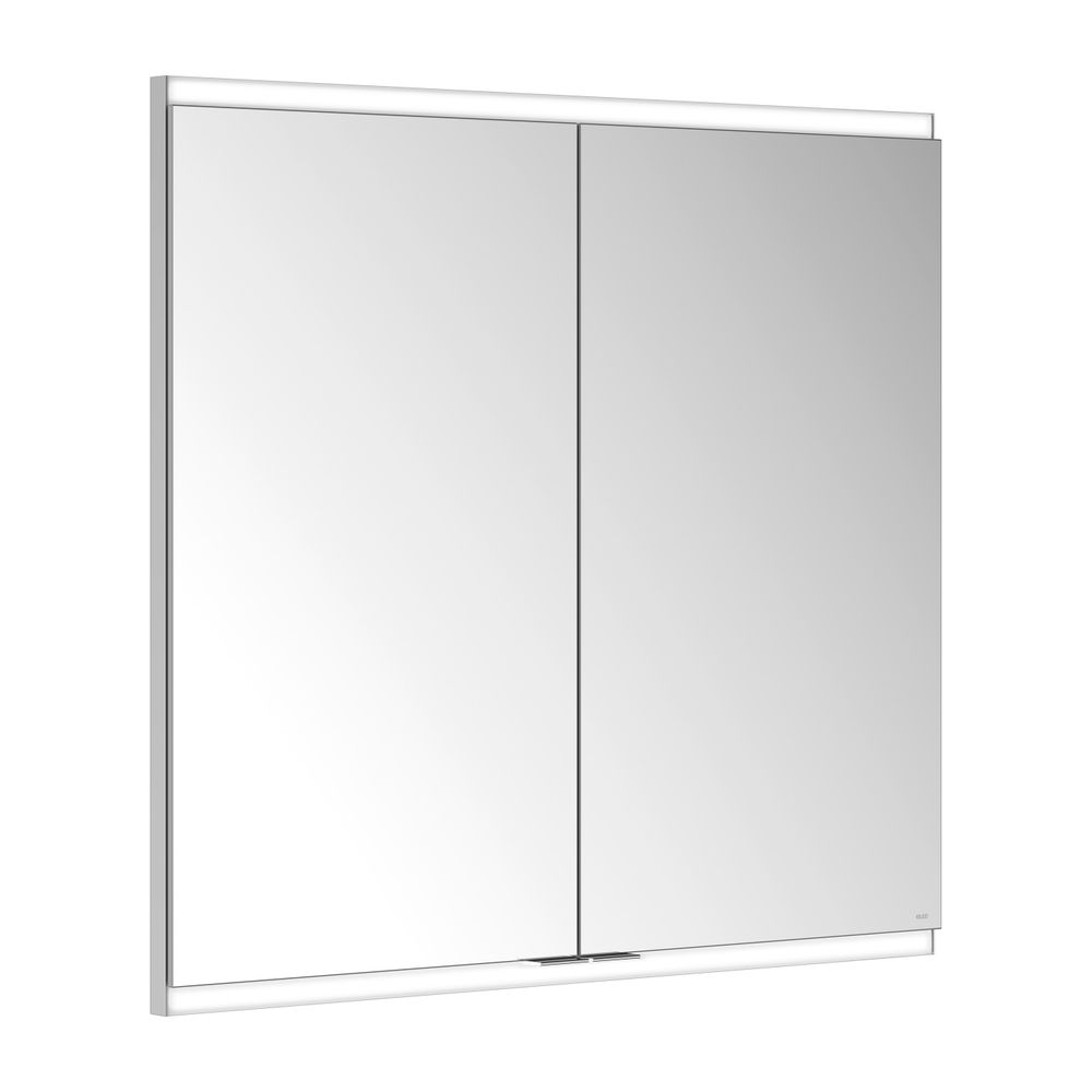 Keuco Royal Modular 2.0 Armoire miroir 2 portes, avec éclairage, encastrée, 2 prises, 800x700x120mm, argent anodisé