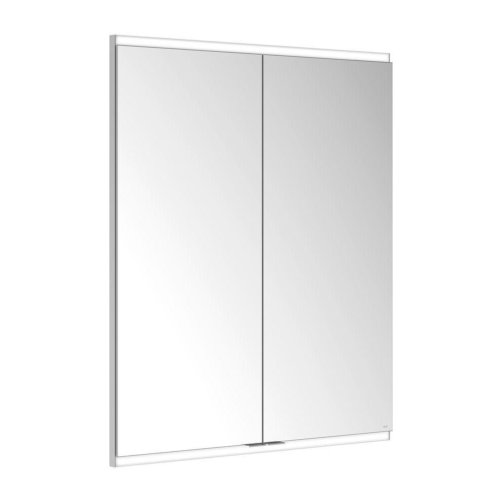 Meuble miroir Royal Modular 2.0 Keuco 2 portes, éclairé, encastrable mural, 1 prise et 1 USB, 800x900x160 mm, argent anodisé