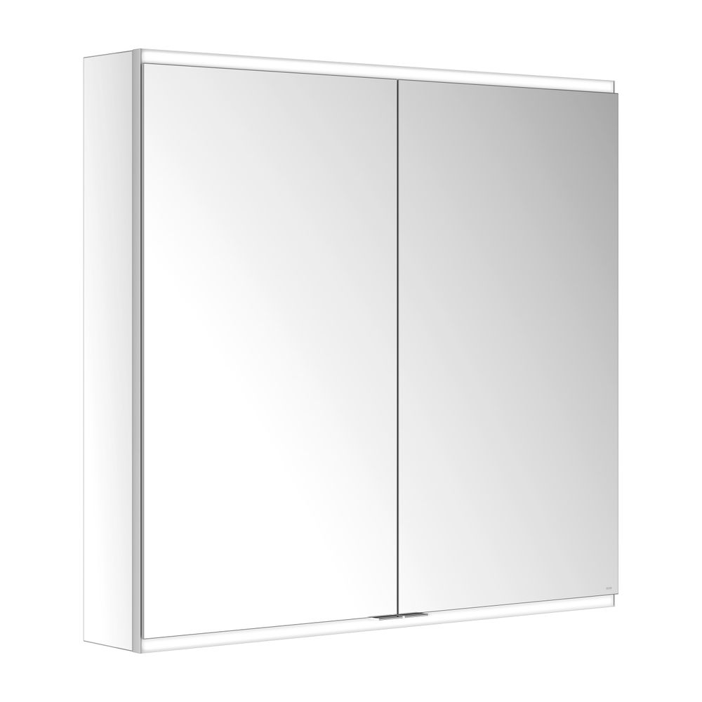 Keuco Royal Modular 2.0 Armoire miroir 2 portes, éclairée, montage mural, 1 prise et 1 USB, 1000x900x160mm, argent anodisé