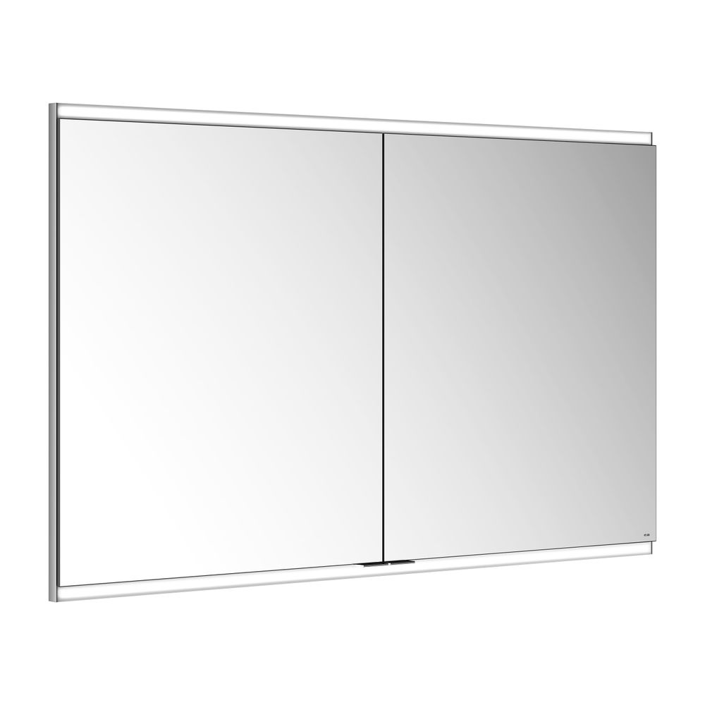 Keuco Royal Modular 2.0 Armoire miroir 2 portes, éclairée, encastrable, 2 prises, 1200x700x160mm, argent anodisé