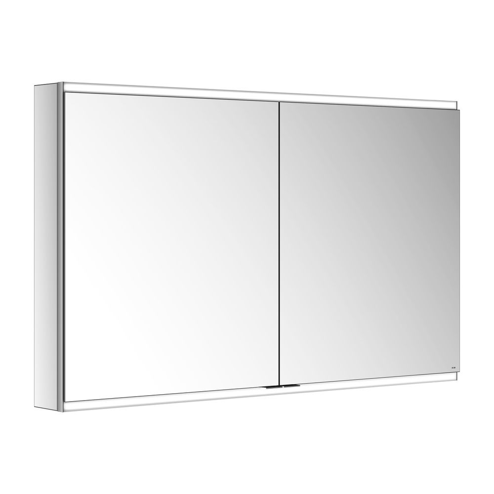 Keuco Royal Modular 2.0 Armoire miroir 2 portes, éclairée, montage mural, 2 prises, 1200x700x120 mm, argent anodisé