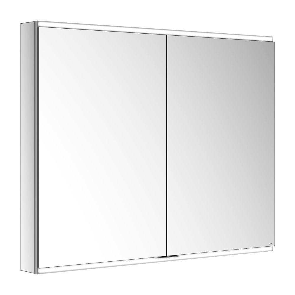 Keuco Royal Modular 2.0 Armoire miroir 2 portes, éclairée, pose en saillie, 2 prises, 1200x900x120 mm, aluminium brossé argenté