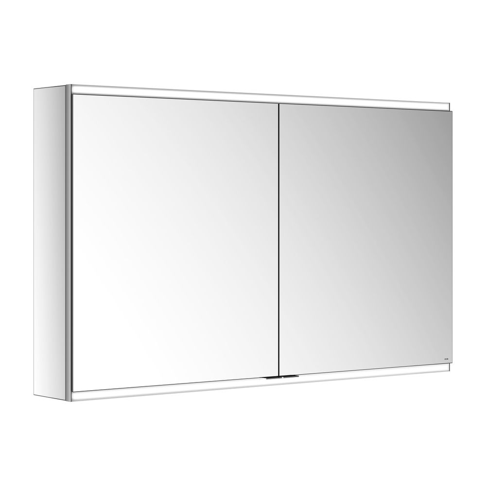 Keuco Royal Modular 2.0 Armoire miroir 2 portes, éclairée, montage mural, 1 prise et 1 USB, 1200x700x160 mm, argent anodisé