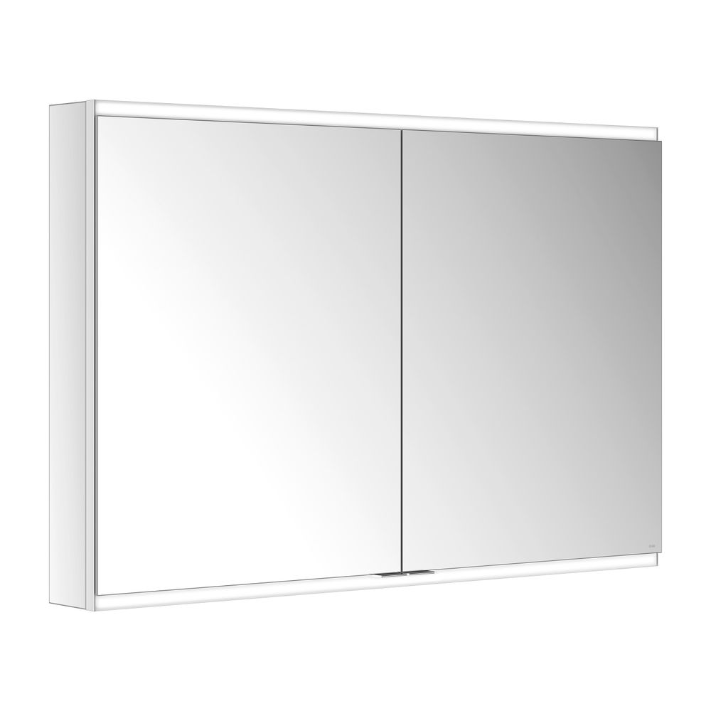 Keuco Royal Modular 2.0 Armoire miroir 2 portes, éclairée, montage mural, 2 prises, 1100x700x120 mm, argent anodisé