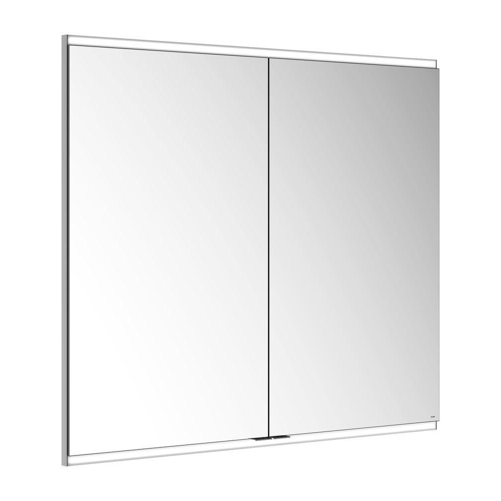 Meuble miroir Royal Modular 2.0 Keuco 2 portes, éclairé, encastrable mural, 1 prise et 1 USB, 1100x900x120 mm, argent anodisé
