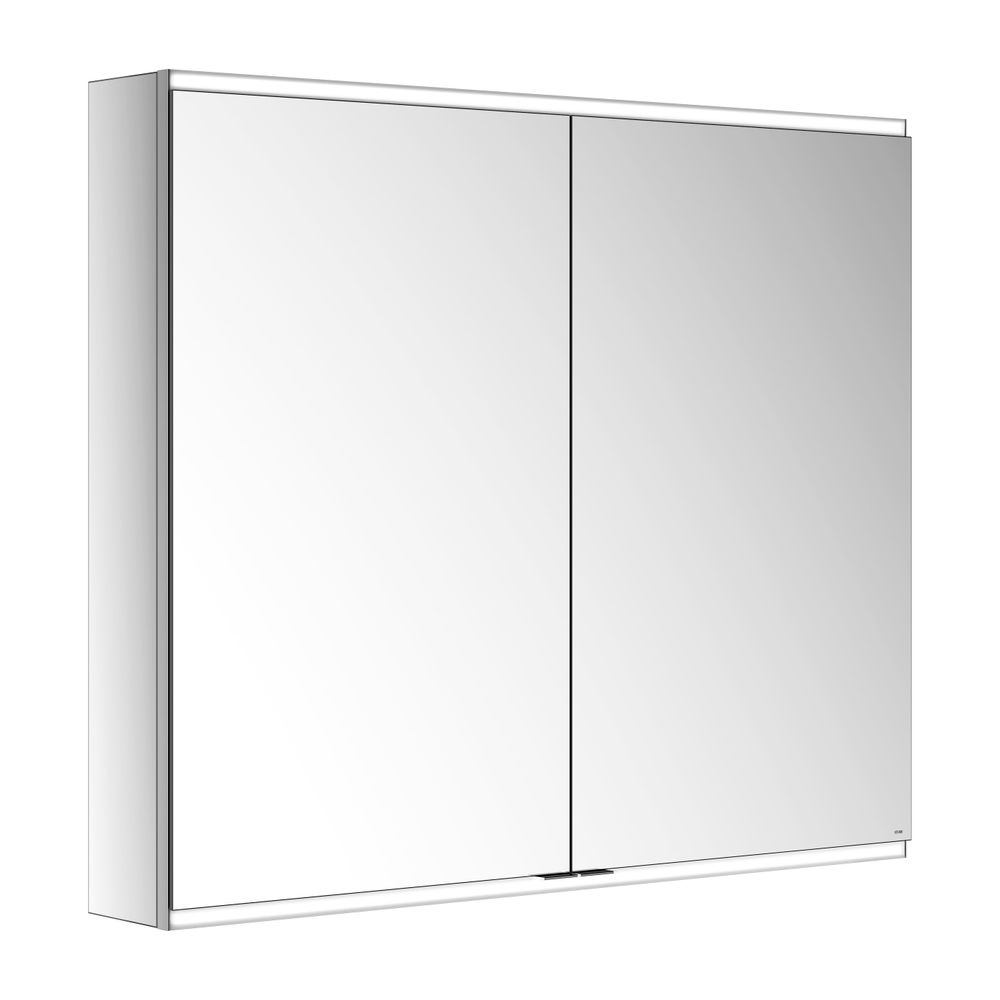 Keuco Royal Modular 2.0 Armoire miroir 2 portes, éclairée, pose en saillie, 1 prise et 1 port USB, 1100x900x160 mm, argenté brossé