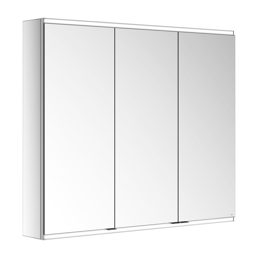 Keuco Royal Modular 2.0 Armoire miroir 3 portes, éclairée, pose murale, 1100x900x160mm, argent anodisé