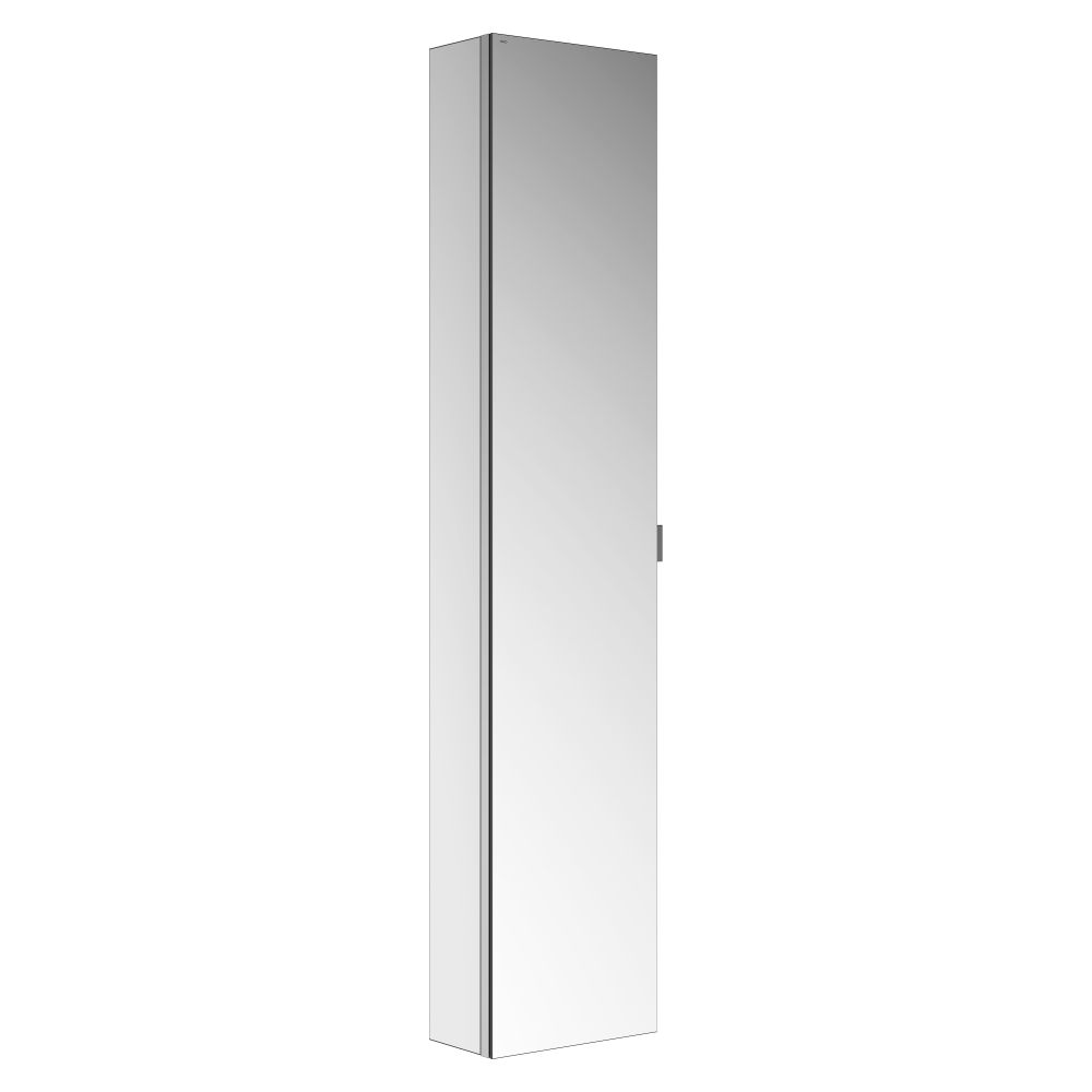 Armoire de rangement Keuco Royal Modular 2.0, 1 porte, sans éclairage, pose en saillie murale, ouverture à gauche, 350x1600x160 mm, argent anodisé