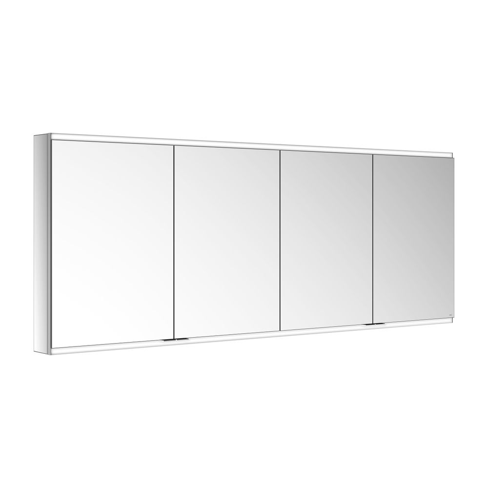 Armoire miroir Keuco Royal Modular 2.0 4 portes, éclairée, montage mural, 1900x700x120 mm, argent anodisé