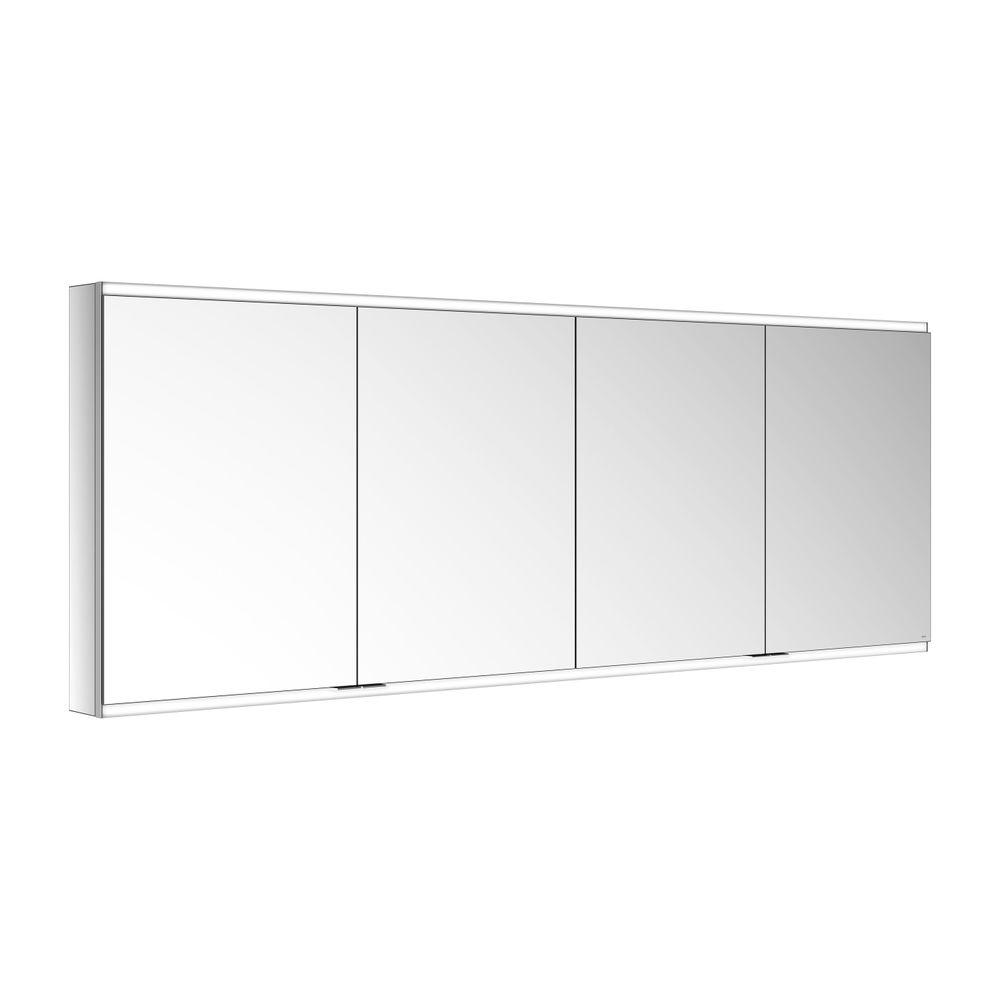 Meuble miroir Keuco Royal Modular 2.0 à 4 portes, éclairé, pose en applique, 2000x700x120 mm, argent anodisé