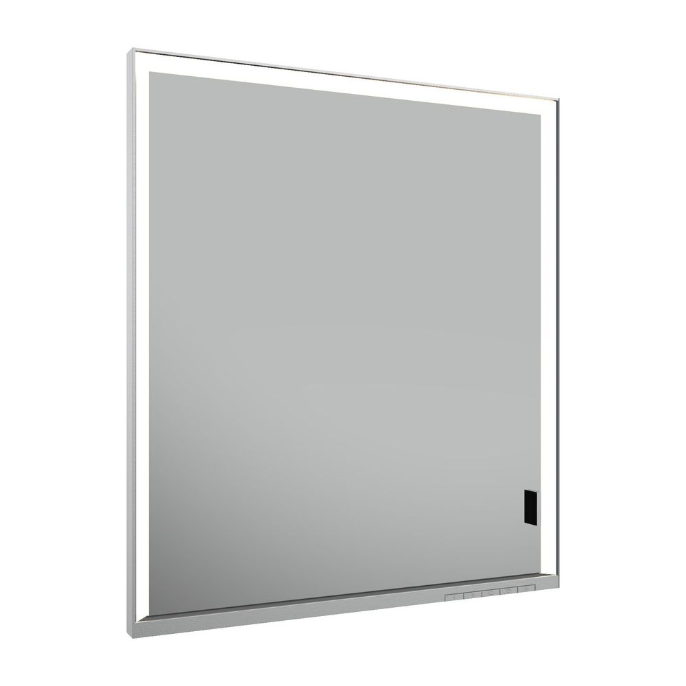 Keuco Royal Lumos Armoire miroir encastrable 1 porte à gauche, portes longues, avec 1 prise intégrée, 650x735x165 mm, argent anodisé