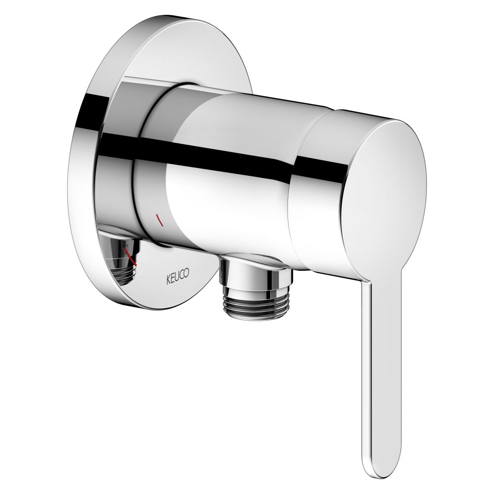 Keuco Mitigeur de douche encastré IXMO Flat à levier unique avec raccord flexible, rosace ronde, chromé, 59552010301