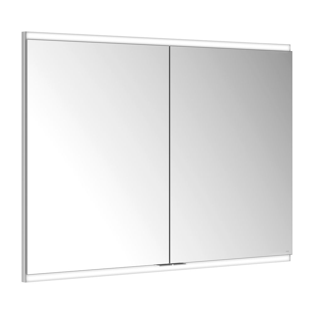 Meuble miroir Keuco Royal Modular 2.0 2 portes, éclairé, encastrable, 2 prises, 1050x700x120mm, argent anodisé