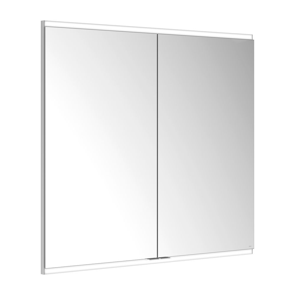 Keuco Royal Modular 2.0 Armoire miroir 2 portes, éclairée, encastrable mural, 2 prises, 1050x900x120mm, argent anodisé