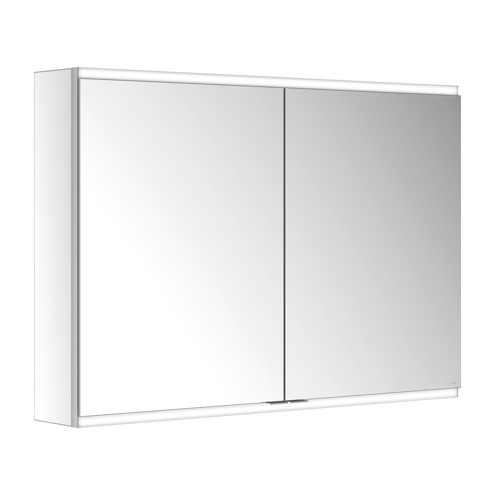 Miroir armoire Keuco Royal Modular 2.0, 2 portes, éclairage intégré, pose murale, 2 prises, 1050x700x160mm, argent anodisé