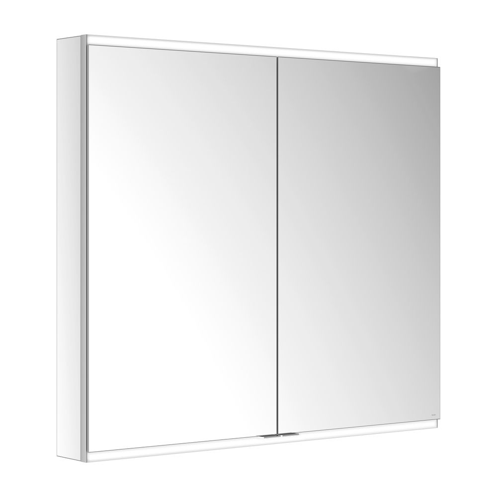 Keuco Royal Modular 2.0 Armoire miroir 2 portes, éclairée, montage mural, 1 prise et 1 USB, 1050x900x120mm, argent anodisé