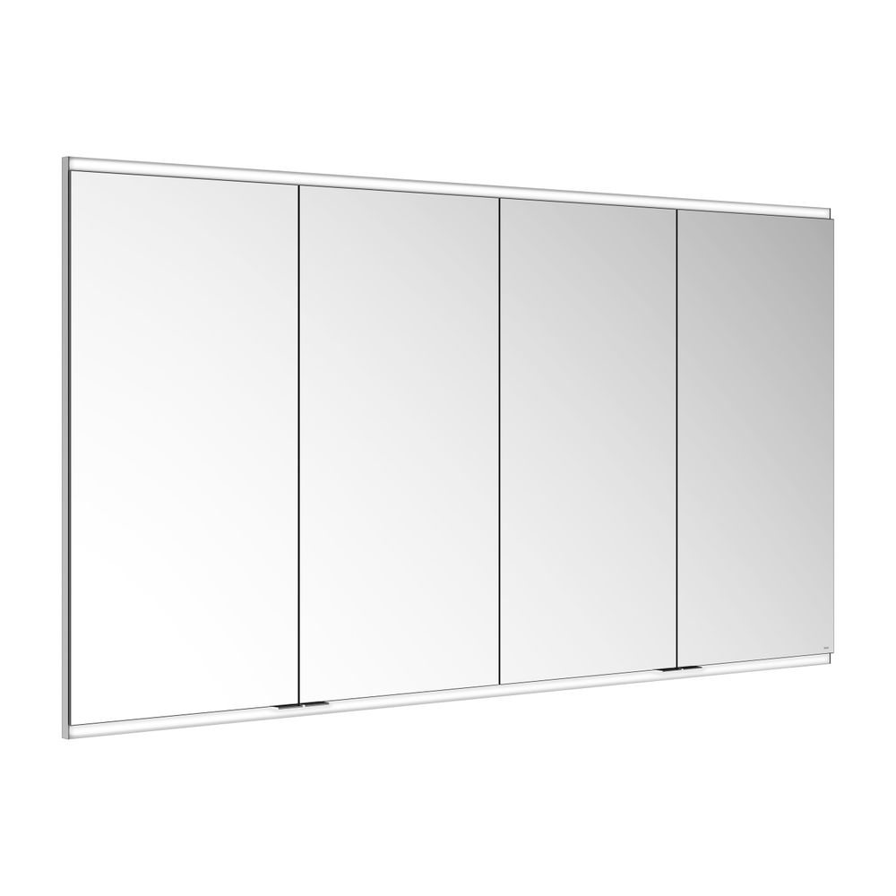 Meuble miroir Royal Modular 2.0 Keuco 4 portes, éclairé, pose encastrée, 1750x900x160 mm, argent anodisé