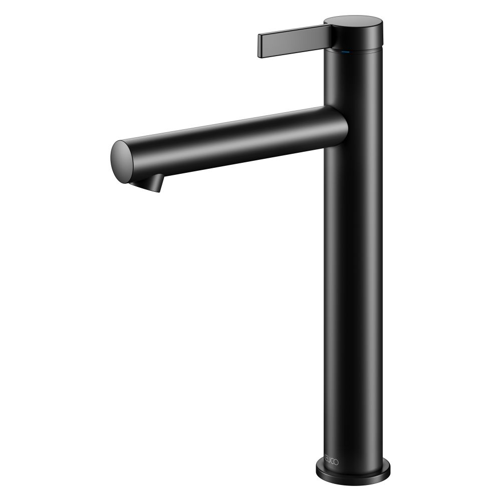 Robinetterie Keuco Ixmo Pure mitigeur monocommande pour lavabo 210 sans siphon à tige de traction, rosace ronde, noir mat, 59510371100