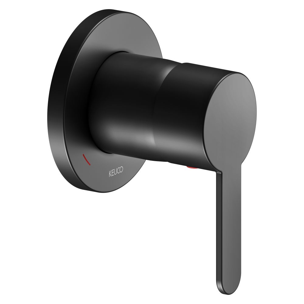 Keuco Ixmo mitigeur monocommande encastré Flat, rosace ronde, 23 l/min, noir mat, 59551370301