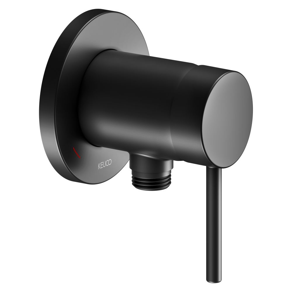 Mitigeur de douche monocommande encastré Keuco Ixmo Soft avec raccord flexible, Rosace ronde, Noir mat, 59552370201