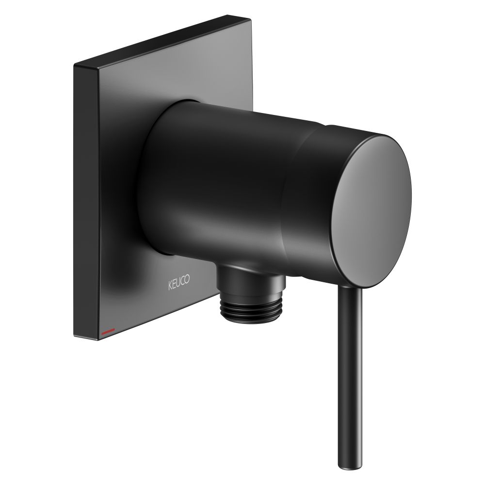 Keuco Ixmo Soft Mitigeur de douche encastré à levier unique avec raccord flexible, rosace carrée, Noir mat, 59552370202