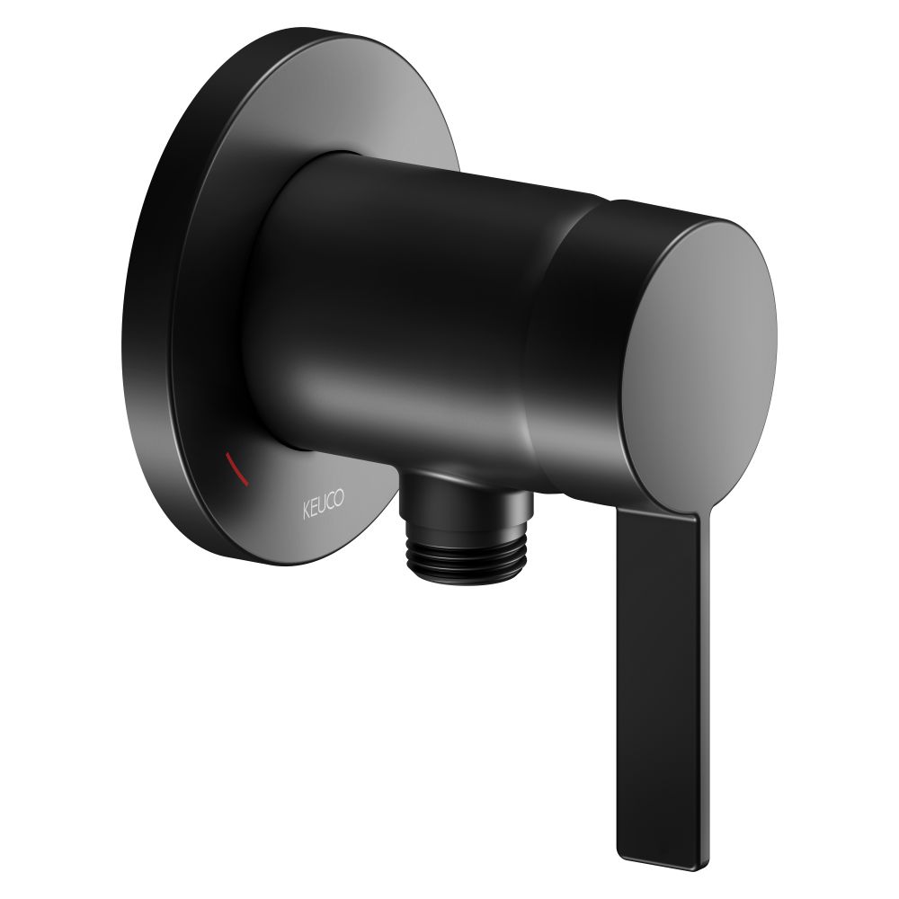 Mitigeur de douche monocommande encastré Keuco Ixmo Pure avec raccord flexible, Rosace ronde, Noir mat, 59552379501