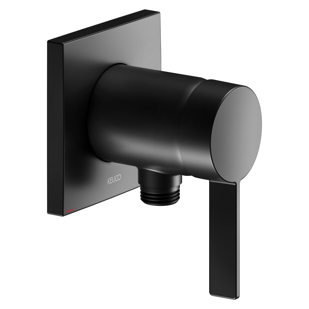 Keuco Ixmo Pure Mitigeur monocommande encastré avec raccord flexible, rosace carrée, Noir mat, 59552379502