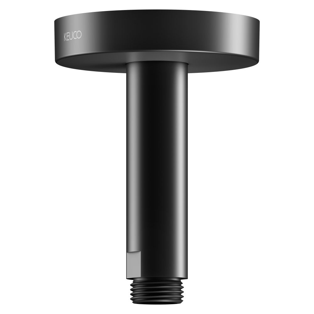 Bras de douche plafond Rosette ronde, portée 100 mm, G 1/2", noir mat, 51689370100