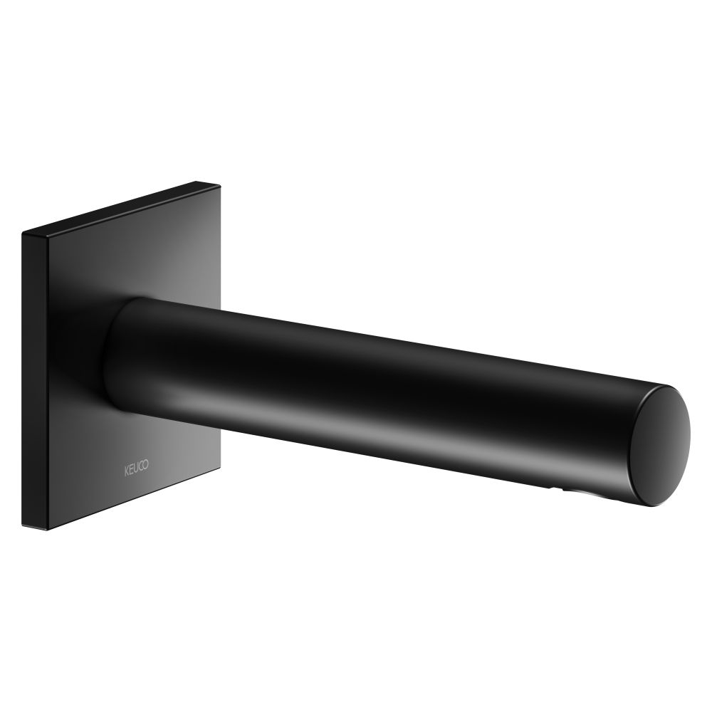 Keuco Ixmo Arrivée d'eau pour baignoire, rosace carrée, portée 180 mm, G 1/2", débit max. 25 l/min, noir mat, 59545370102