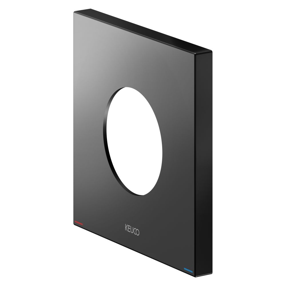 Keuco Ixmo Rosette murale carrée 105x105 mm, surdimensionnée, pour mitigeurs et douchettes encastrés, Noir mat