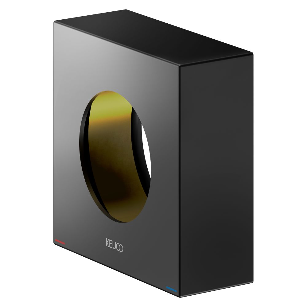 Keuco Ixmo Rosace d'extension anguleuse pour mitigeur encastré, Hauteur 25 mm, Noir mat, 59551370382