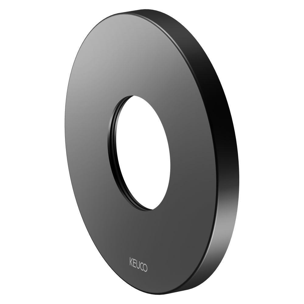Keuco Ixmo rosace murale ronde D 105 mm, surdimensionnée, pour robinetterie thermostatique encastrée, noir mat, 59553370091