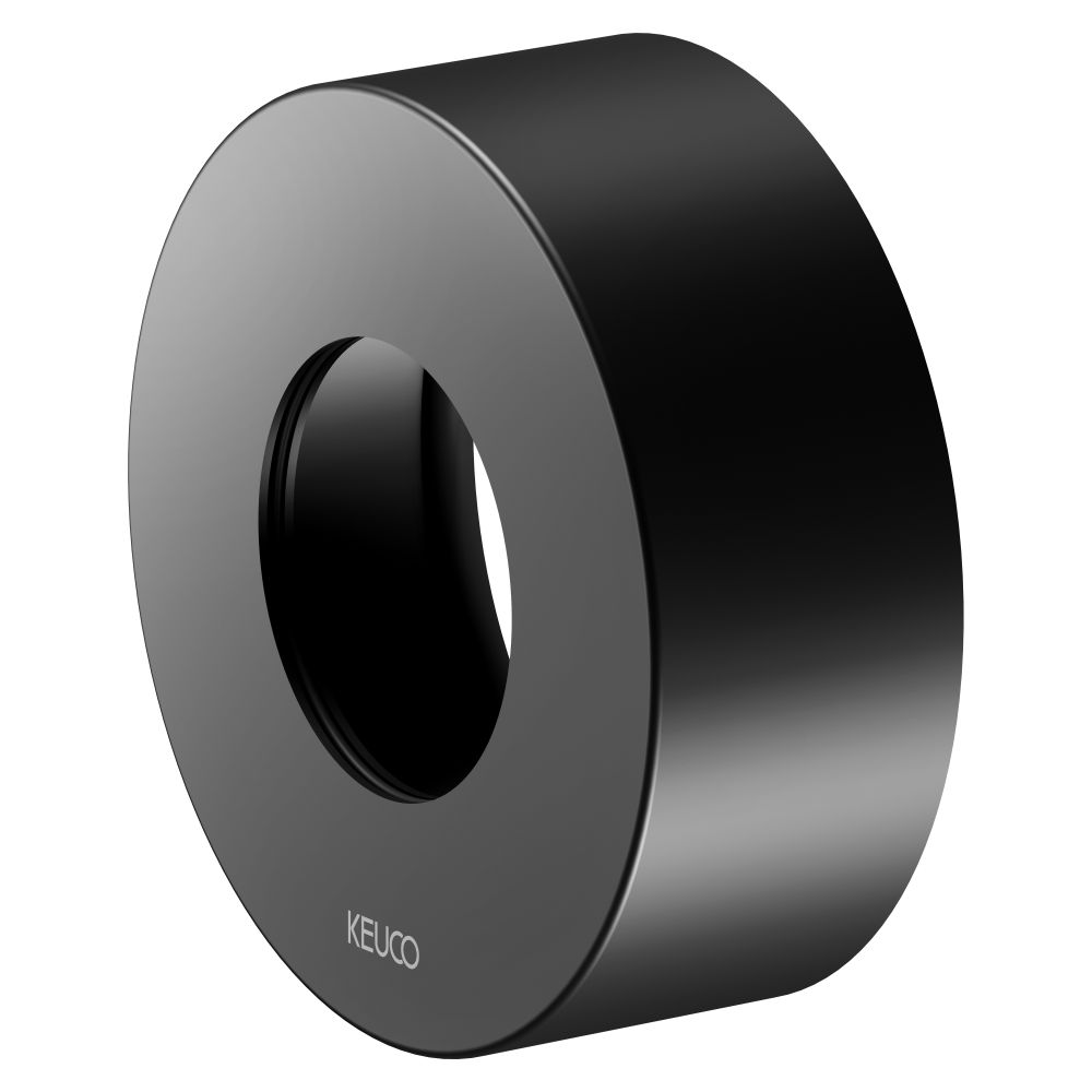 Rosace de rallonge ronde Keuco Ixmo pour robinetterie thermostatique encastrée, hauteur 25 mm, noir mat, 59553370281