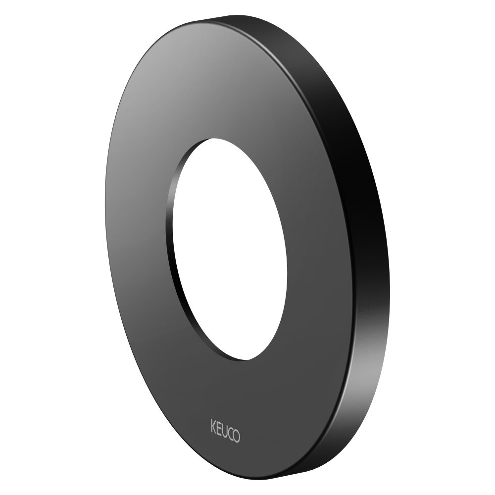 Keuco Rosace murale ronde Keuco IXMO D 105 mm, surdimensionnée, pour robinetterie thermostatique et mitigeur de douche encastré, noir mat