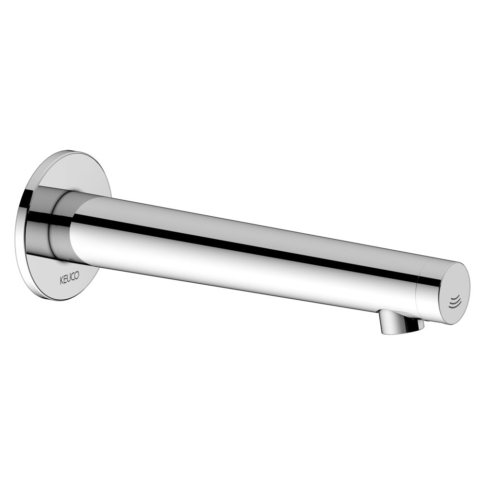 Keuco Ixmo Mélangeur électronique pour lavabo Sous-encastré, alimentation secteur, montage mural UP, rosace ronde, portée 225 mm, chromé