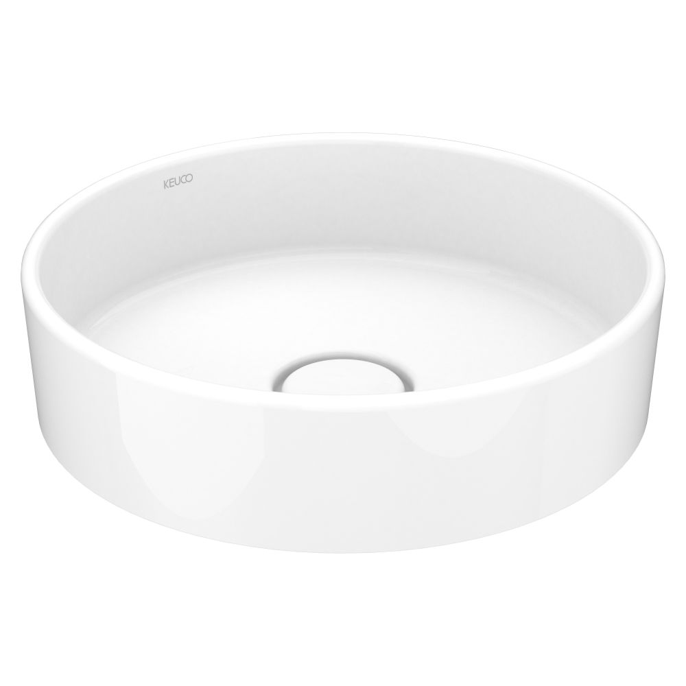 Keuco Stageline Lavabo en céramique rond sans trou de robinetterie, Ø 400 mm, Noir, 32880570400
