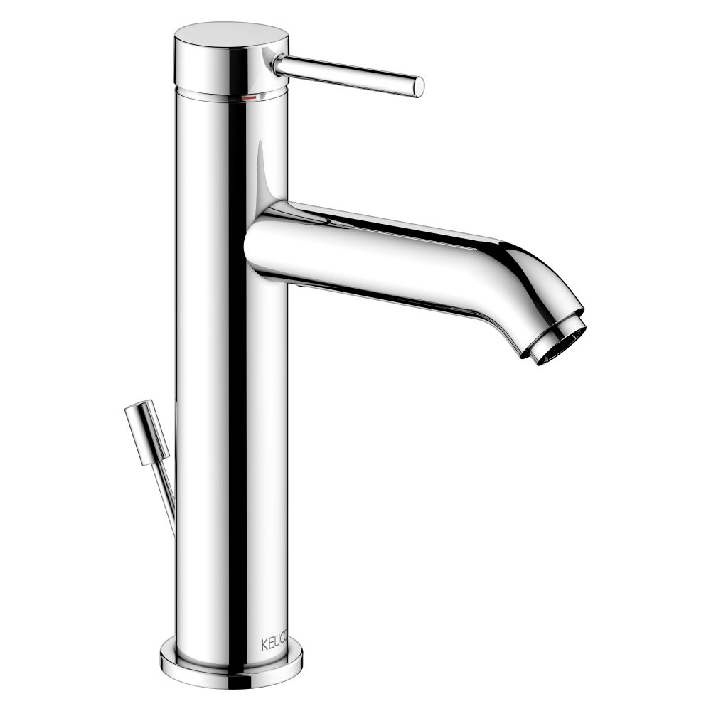 Keuco Ixmo Soft Mitigeur monocommande pour lavabo 130, portée 129 mm, avec évacuation à tige de traction, rosace ronde, chromé