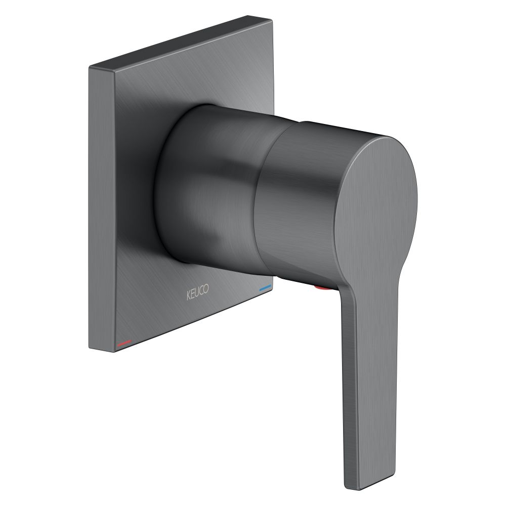 Mitigeur monocommande Keuco Edition 11 encastré avec limiteur de température, G 1/2", noir chromé brossé, 51151130002