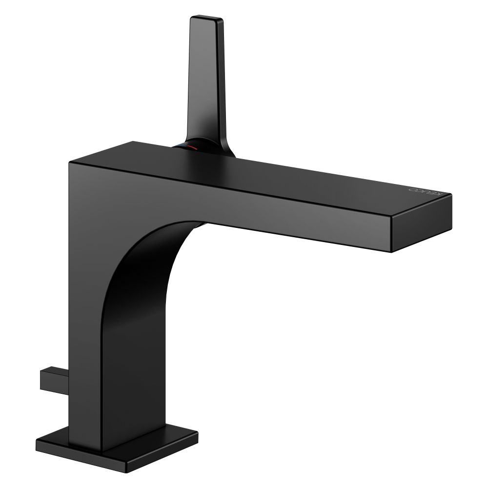 Keuco Edition 11 Mitigeur monocommande pour lavabo 110, 1 trou, avec siphon à tige de tirage, portée 136 mm, noir mat