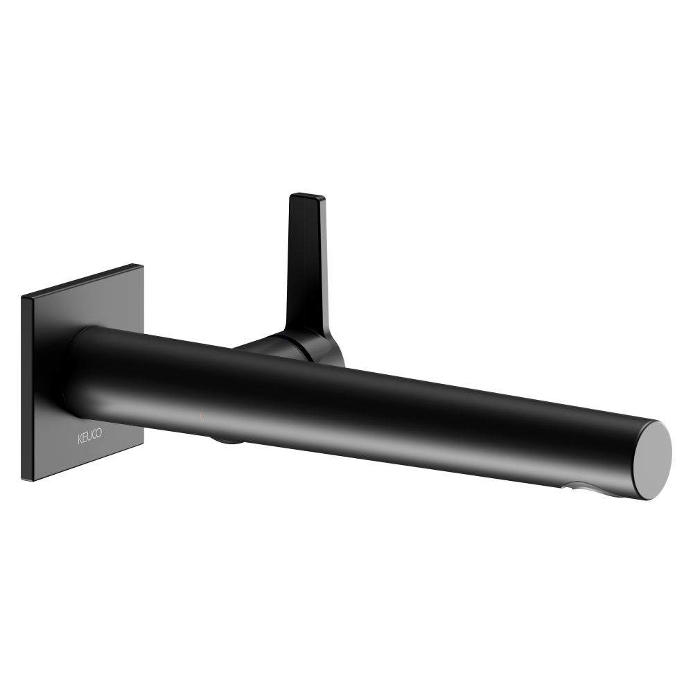 Mitigeur monotrou encastré Keuco Edition 11, montage mural, 2 trous, portée 243 mm, Noir mat, 51116370202