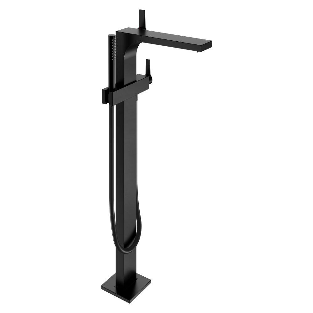 Keuco Edition 11 mitigeur monocommande de baignoire sur pied, avec limiteur de température, noir mat, 51127370100